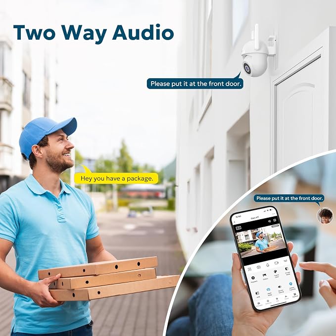 litokam 5MP Security Camera Outdoor, 5G/2.4G WiFi Home Security Camera Outside with Color Night Vision, 360° PTZ Wireless Cam with AI Motion Detection & 2-Way Talk, Support NVR/Alexa