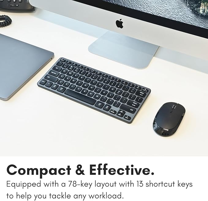 Macally Wireless Bluetooth Keyboard for Mac - Premium Multi Device Connectivity - Compatible Apple Keyboard for MacBook Pro/Air, iMac, Mac mini, iPad, Laptop, and PC