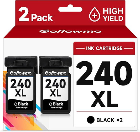 PG-240XL Black Ink Cartridge Replacement for Canon 240XL 240 PG240 XL High Yield use for PIXMA MG3600 MG3620 MG2120 MG2220 MG3220 MG3520 MG3620 MG4120 MG4220 TS5120 MX522 MX532 MX472(2 Black)