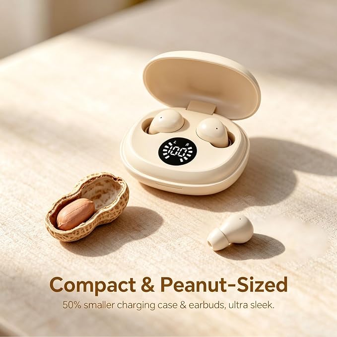 Xmenha Mini Invisible Small Sleep Earbuds Wireless Bluetooth Ear Buds for Small Ears Women Invisible Hidden Headphones Discreet Smallest Micro Tiny Comfortable Low Profile Earbuds for Work Sleeping