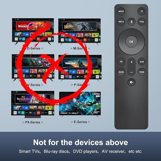 for VIZIO-Soundbar-Remote, Replacement for VIZIO 5.1/2.1 Home Theater Sound Bar，for M/V/P Series Home Audio Sound System
