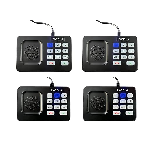 Intercoms Wireless for Home, Office, Elderly Care, Two-Way Wireless Intercom System, Clear Sound Intercom with 1400 Feet Range, Easy to Use, 8 Volume Adjustment, Auto-Answer, Silent Mode(4 pack,black)