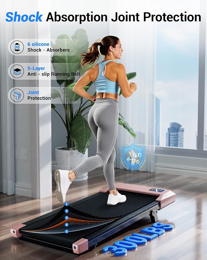 Superun Walking Pad with 6% Incline, Under Desk Treadmill for Home Office, 3 in 1 Portable Walking pad Treadmill with Remote Control, 2.5HP Quiet Mini Treadmills, 300 lbs Capacity