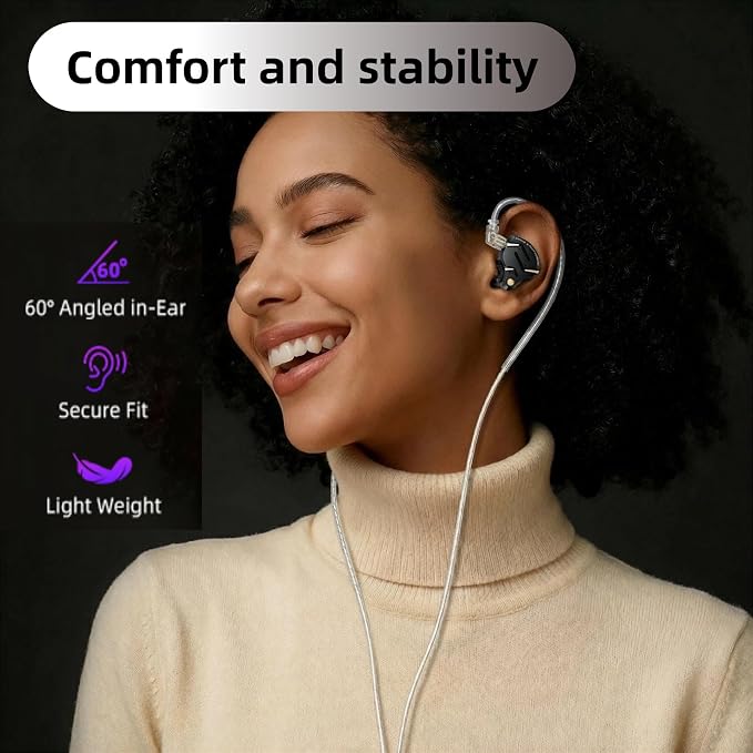 KZ ZS12 PRO 2 in Ear Monitor Headphones, 5BA+1DD 6 Hybrid Driver Gaming Earbuds Wired Earphones, HiFi Clarity Sound Immersive Bass IEMs for Gaming Musician Singer Audiophile (Black without Microphone)