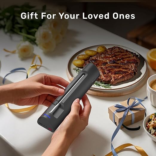 Wireless Bluetooth Meat Thermometer Digital, Smart AI Powered Cooking Thermomer with APP Control, IP69 Waterproof Meat Probe for BBQ, Oven, Grill, Smoker (S Pro)