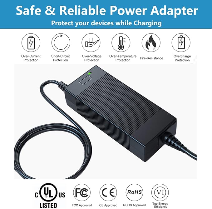 UL Listed 19V AC/DC Adapter for ALLWEI 300W Portable Power Station 280Wh Peak 600W 78000mAh Backup Lithium Battery Generator SGR-PPS300-2 72W 90W Replacement Power Supply Cord Cable Charger Plug