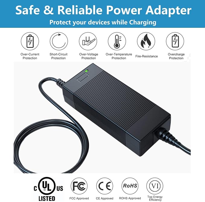 UL Listed 19V 3.42A Power Adapter Charger Compatible with NVIDIA Jetson Orin Nano 8GB Super Developer Kit Boards 945-137766-0000-000 AC DC Power Supply Cord Adaptor Plug