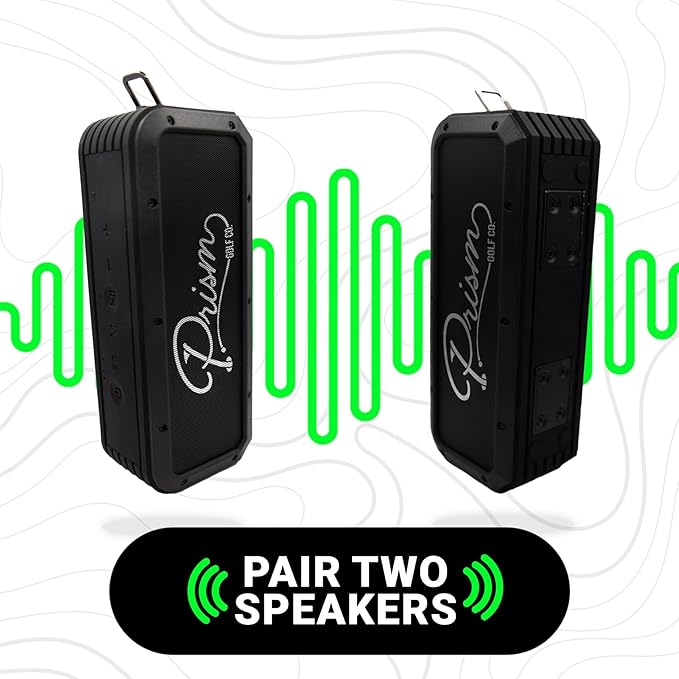 Magnetic Golf Cart Speaker Bluetooth, 40W Loud Golf Speaker, IPX7 Waterproof, Deep Bass, 30H Battery, EQ Settings, TWS Dual Pairing, Portable Bluetooth Speaker by Prism Golf Co.