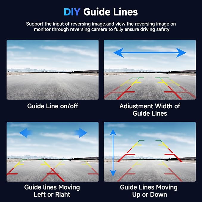 1080P HD Wireless Backup Camera System, 7-inch LCD Monitor with 2 Rearview Camera for Trailer RV Camper Truck Car Bus, DIY Guide Lines, IP68 Waterproof, Night Vision, BSD, 12V-36V