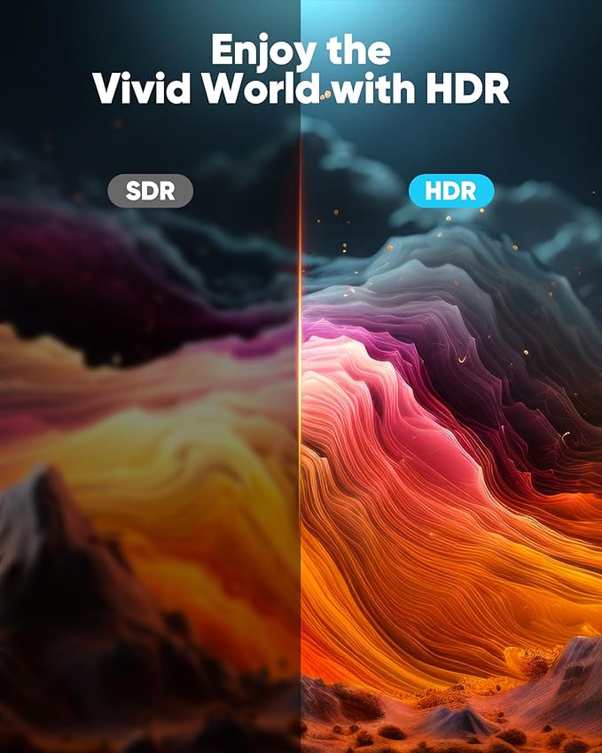 Highwings 4K HDMI Cable 5FT/1.5m - 4K@60Hz HDR Braided HDMI Cord, 18Gbps High Speed with Ethernet/ARC, 3D, HDCP 2.2, ARC, Compatible for PS-5/4/3/4K HDTV/Monitor/Projector/Streaming Media
