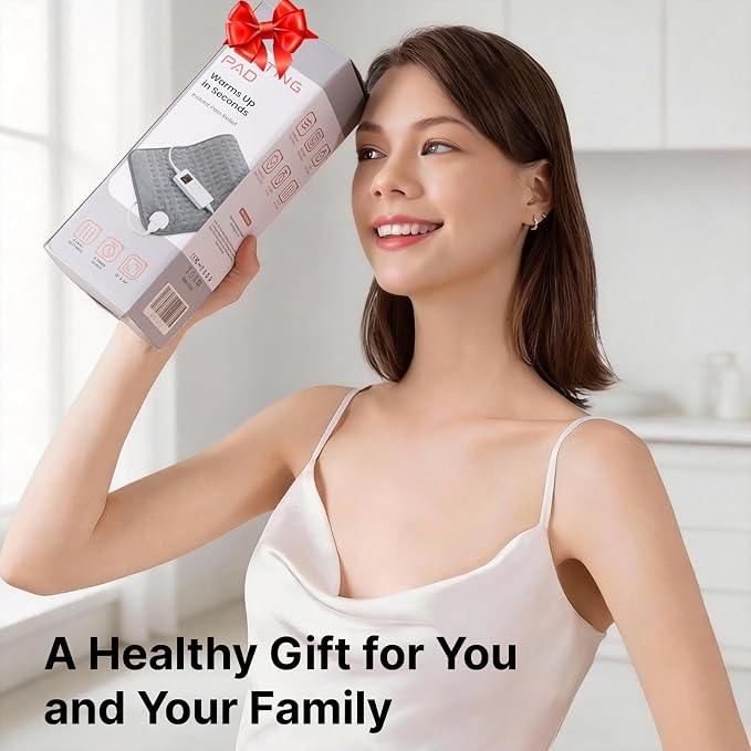 Blue Heating Pad Perfect Christmas, Mothers Day & Birthday Gifts for Women, Mom, Grandma, Soothing Electric Heat Wrap, Cozy Stocking Stuffer & White Elephant Gift