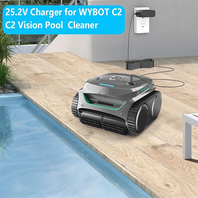 Charger for WYBOT Robotic Pool Cleaner Compatible with WYBOT C2 Vision A and C2 B Cordless Robotic Pool Vacuum Adapter Power Cord