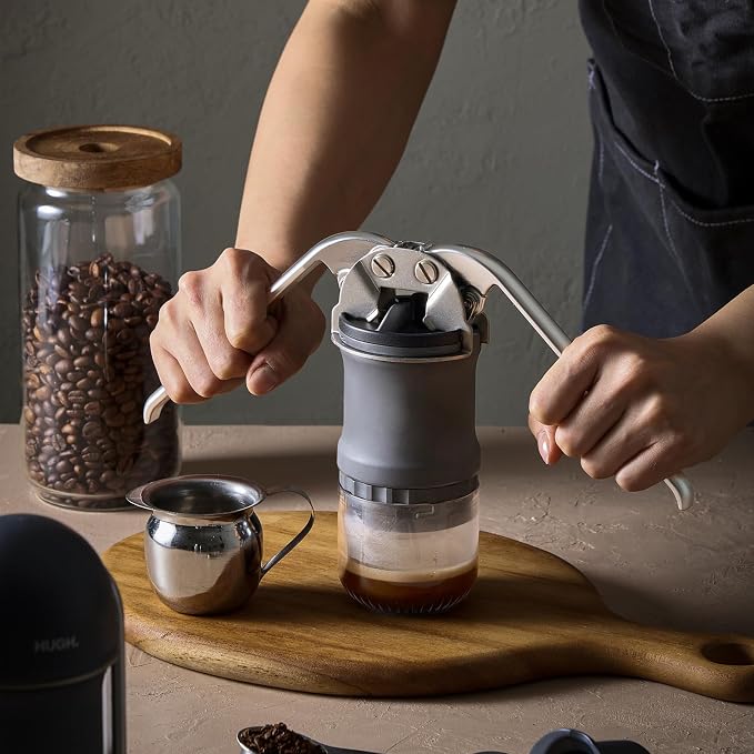 V4 Manual Espresso Machine – Portable Lever Espresso Maker with Pressurized 51mm Basket | Electricity-Free | 590g Lightweight | Beginner Friendly | Travel, Camping & Home | Made in Korea