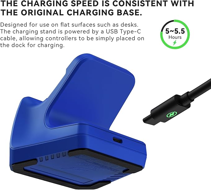 Charging Station Dock for Xbox Elite Series 2 Controller, Magnetic Charger Stand for Xbox Elite Series 2 Core Controller with Type C Charging Cable, LED Indicator - Blue