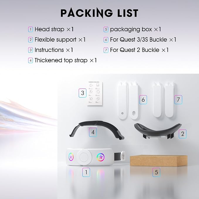 VR Head Set Strap with 10000mAh Battery for Meta Quest 3/3S - Patented One-Click Release, Adjustable Detachable Design Compatible with Quest 2 3/3S, Balanced and Comfortable VR Gaming