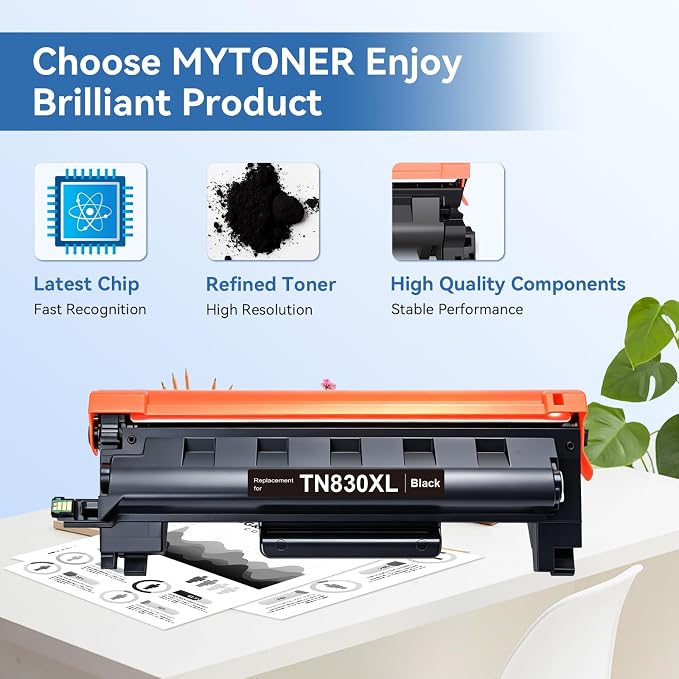 MYTONER Compatible Toner Cartridges Replacement for Brother TN830 XL/V/R TN-830 TN830XL for DCP-L2640DW HL-L2460DW HL-L2405W HL-L2400D L2465DW HL-L2480DW MFC-L2820DW XL MFC-L2820DW Printer, 4 Black