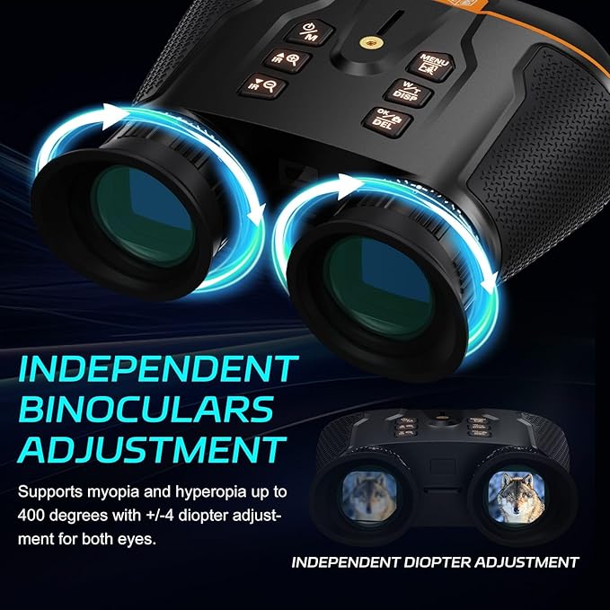 3D VR Night Vision Goggles - 4K Night Vision Binoculars,Wide FOV 58° 3600mAh Battery 8X Digital Zoom, 32GB Card to Save Photos and Videos for Camping,Security
