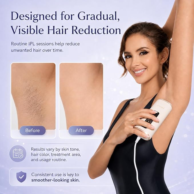 Laser Hair Removal Device for Women, IPL Hair Removal with Sapphire Cooling, At-Home Hair Remover for Face Body Bikini Underarms Legs | Gentle Cooling Comfort for Hair Removal