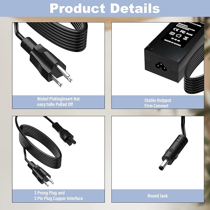 19V Charger Kit for Inogen Portable Oxygen Concentrator Compatible with Inogen One G1 G2 G3 G4 G5 ADP-120RH BA-301 BA-302 BA-303 Concentrator Power Adapter Cord