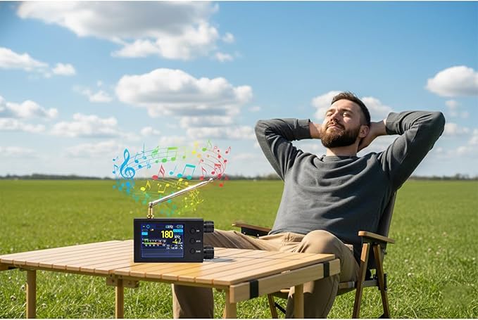TEF6686 Pocket Mini Radio V2.2 | FM/AM/SW/LW/MW Shortwave Radio Receiver with RDS | 2.4-Inch Touchscreen Color Display, CNC Aluminum Alloy Shell, 1000mAh Battery for Travel and Daily Use