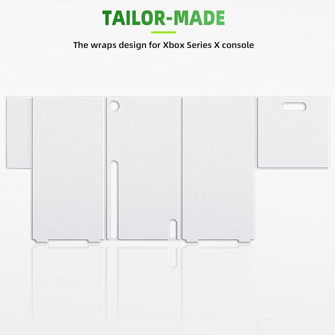 WOLIBEAR Magnetic Smart Wraps for Xbox Series X Console, Full Protection Protective Cover Case for Xbox Series X Accessories with Premium PU Leather and Soft Inner Lining - White