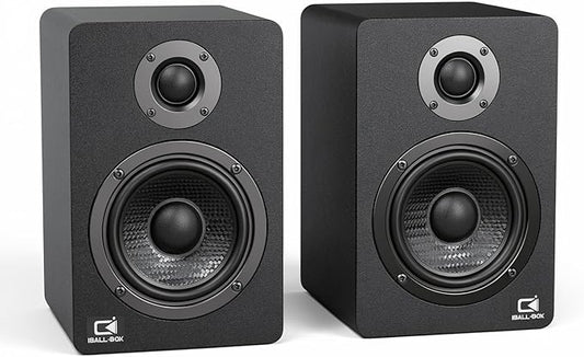 H1 Computer Speakers for Desktop PC, Monitor & Laptop, 60W Powered 2.0 Stereo with Bluetooth, 24-Bit USB-C DAC, Optical, 3.5mm AUX, Bass/Treble Control, Black