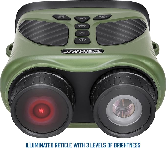 Barska NV-2 Night Vision Binoculars, 10X Magnification, 8X Digital Zoom, 43mm Lens, 3 Inch IPS Display, 40MP Photos, 2.5K Video, 820yd Range, 3-Level IR, USB-C Fast Charging, Day & Night Use