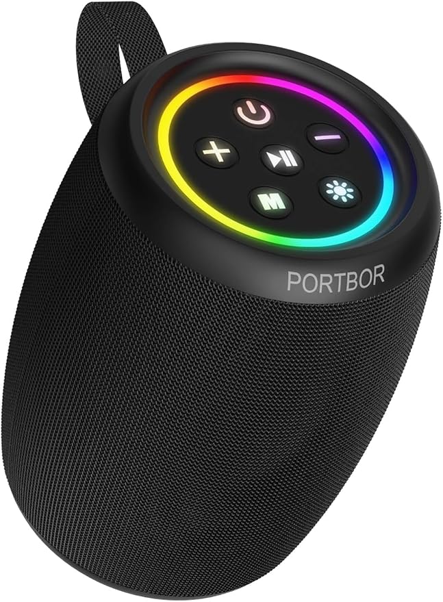 Bluetooth Speaker, Portable Wireless Speaker with Powerful Loud Stereo Sound, BT5.3, IPX5 Waterproof, TWS Pairing, for Outdoor Home Party Camping, Beach Essentials Electronics, Ideal Gifts (Black)