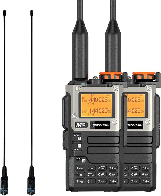 2 Pack QUANSHENG UV-K5 8 Radio DTMF Walkie Talkie with NOAA Weather Forecast Type-c Charging Dual Band UV-K6 with 771 Antenna Upgede Version UV-K5 Two Way Radio