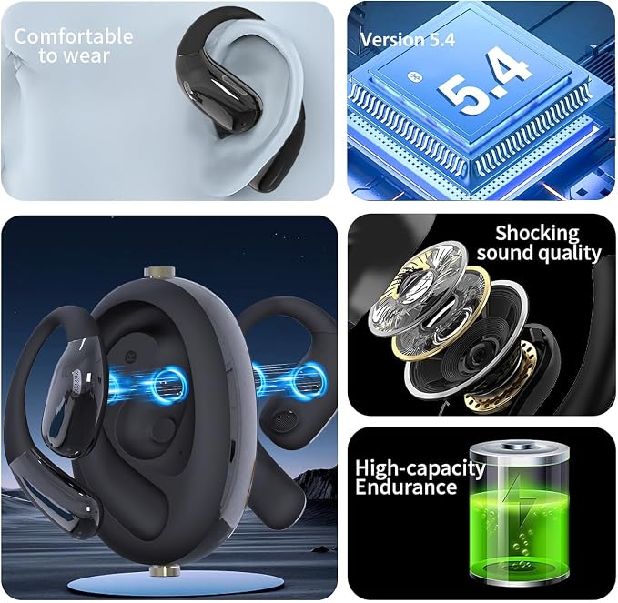 AI Language Translator Earbuds, Translation Earbuds Real Time, 3-in-1 Earbud Translator 144 Languages & Accents, Translation Headphones Fit iOS & Android for Travel Business Learning (A60 Black)