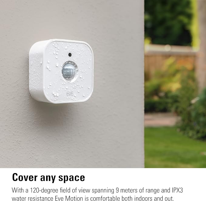 Eve Motion (Matter) 3-Pack – Smart Motion and Light Sensor, IPX3, Automatic Activation of Devices, Future-Proof, Works with Apple Home, Alexa, Google Home, SmartThings, requires Thread Border Router