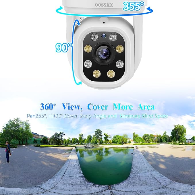 OOSSXX Extend Wireless PTZ Camera WiFi 5.0MP Dome IP Camera for Home Surveuillance System Outdoor Wireless Surveillance Cameras Extend