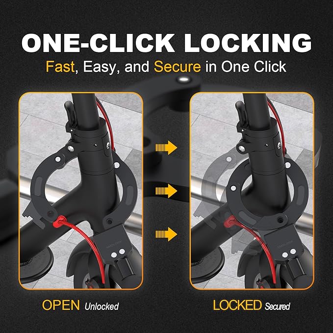 Electric Scooter Lock, 3FT / 91cm Bike Chain Lock Anti-Theft, Heavy Duty Push-to-Lock Security for E-Bike, Scooter & Bicycle
