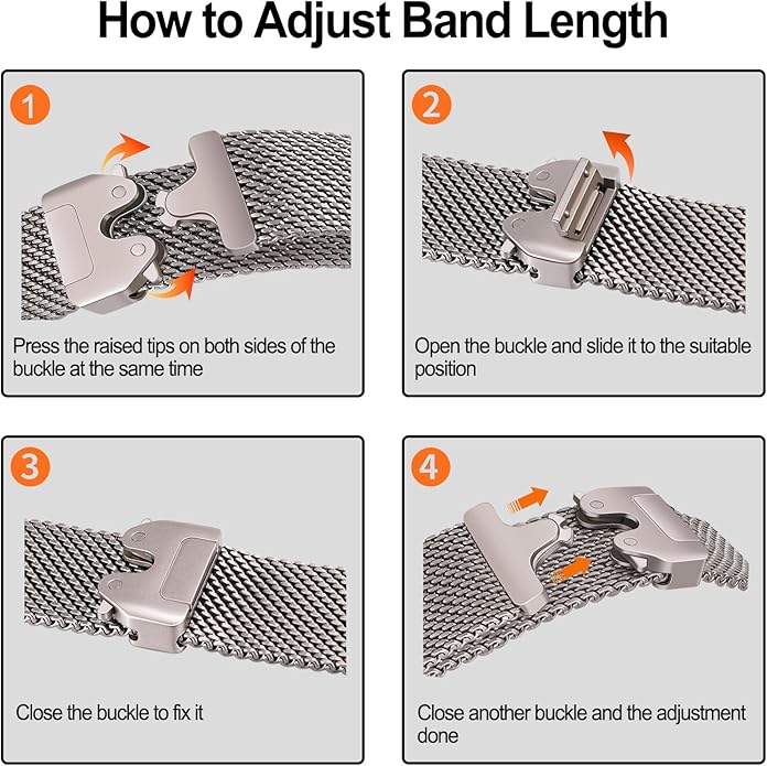 Dhwazz Titanium Milanese Loop Band for Apple Watch Ultra 3 2 1 49mm, Parachute-Buckle Strap for iWatch Series 11 10 9 8 7 6 5 4 46mm 45mm 44mm / SE 3 2 1 Men Women