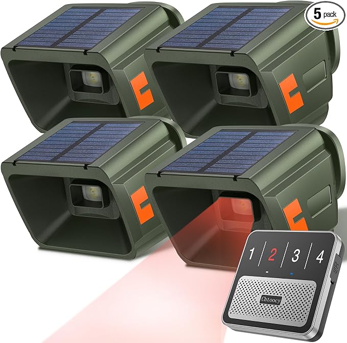 Solar Driveway Alarm Wireless Outdoor 1/2 Mile Range - Customizable Alarm Tones Weatherproof for Driveway Gate, 3 Sensitivity Motion Sensor & Detector Alert for Outdoor/Indoor Property