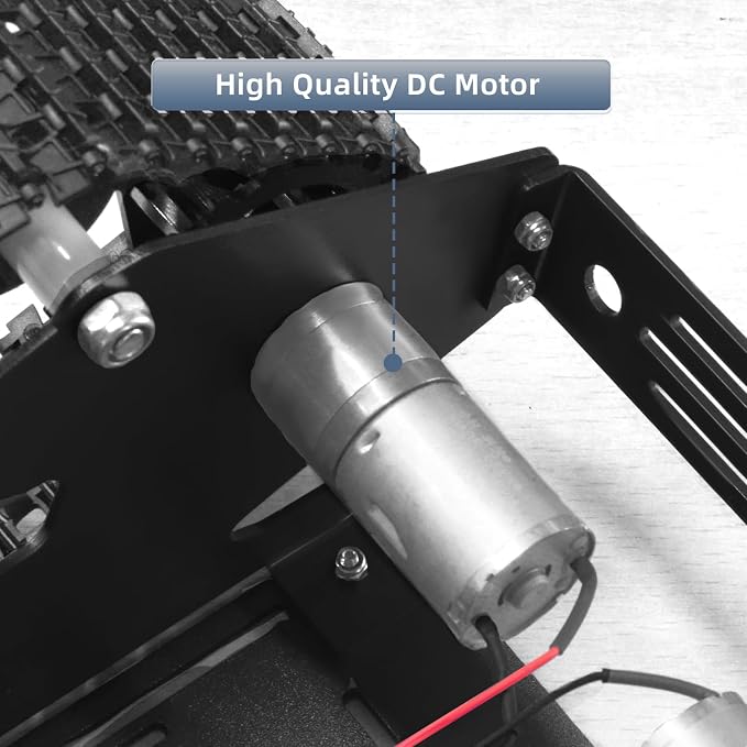 Robot Tracked Tank Car Chassis, Shock Absorbing Robot Chassis Full-Metal Robotic Moving Platform Track for Raspberry Pi Arduino Jetson Microb DIY Maker Smart Car Learning Kit