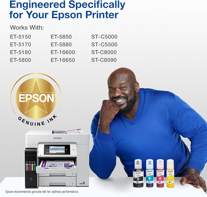 EPSON 542 EcoTank Pro Ink Ultra-high Capacity Bottle Color Combo Pack (T542520-S) Works with ET-5150, 5170,5180, 5800, 5850, 5880, 16600, 16650