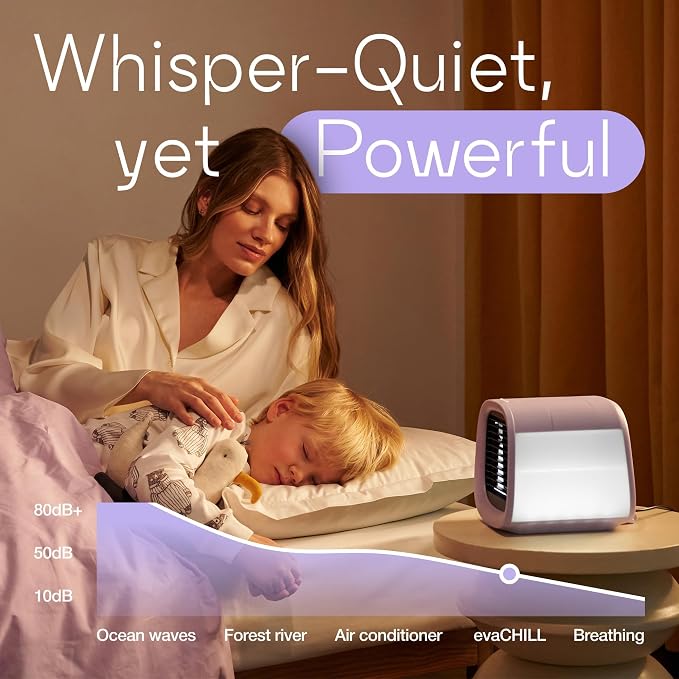 Evapolar Portable AC Unit- Small Personal Air Conditioners - Mini Evaporative Air Cooler for Desk and Camping - Swamp Cooler - Evachill, Lavanda