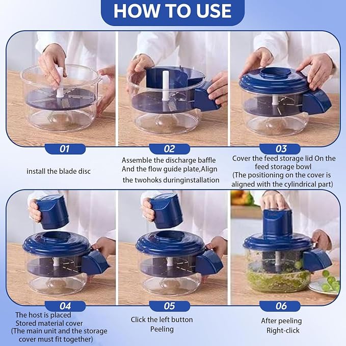 VovioCleoGrape Peeling Machine, Electric Garlic Peeler Machine, small fruit peeler, Rechargeable Home Kitchen Aid Peeler for Grapes, Garlic, Tomato, Cherry (Blue)