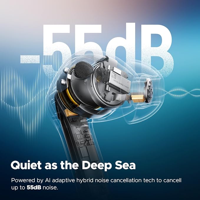 SoundPEATS Air5 Pro Hi-Res Wireless Earbuds, LDAC & aptX Lossless, Audiophile-Grade Sound with Wide Soundstage, 37H Playtime, Bluetooth 5.4, IPX5 Waterproof, Multipoint Connection