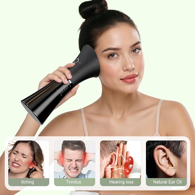 Ear Wax Removal - Electric Ear Cleaner with IPX7, Water Powered Ear Cleaning Tool with Irrigation Flusher, 6 Tips, 4 Pressure Settings - Safe & Effective for Ear Wax Cleaning Gifts for Women Men