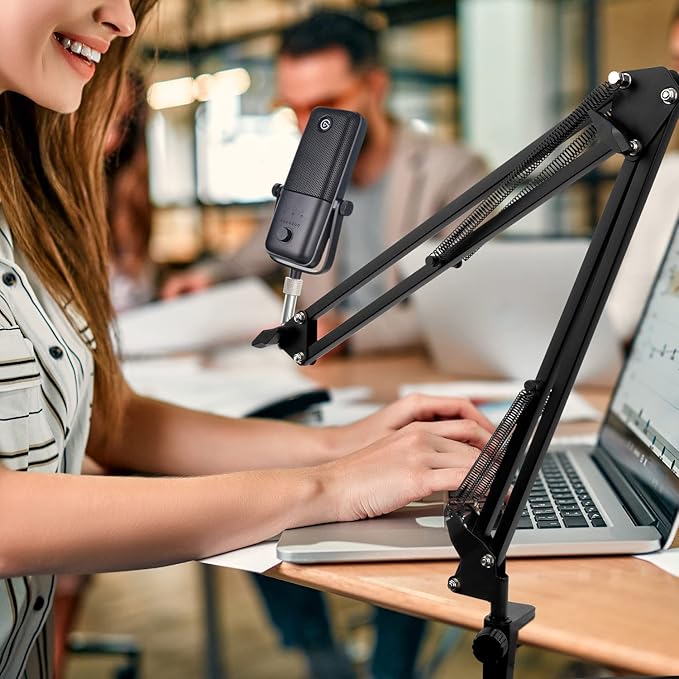 For Elgato Wave 3 Boom Arm, Mic Stand Compatible with Elgato Wave 3 Razer Seiren X Shure SM7B MV7 HyperX QuadCast S SoloCast AT2020 Blue Yeti Fifine AM8 K669B and Other Microphone