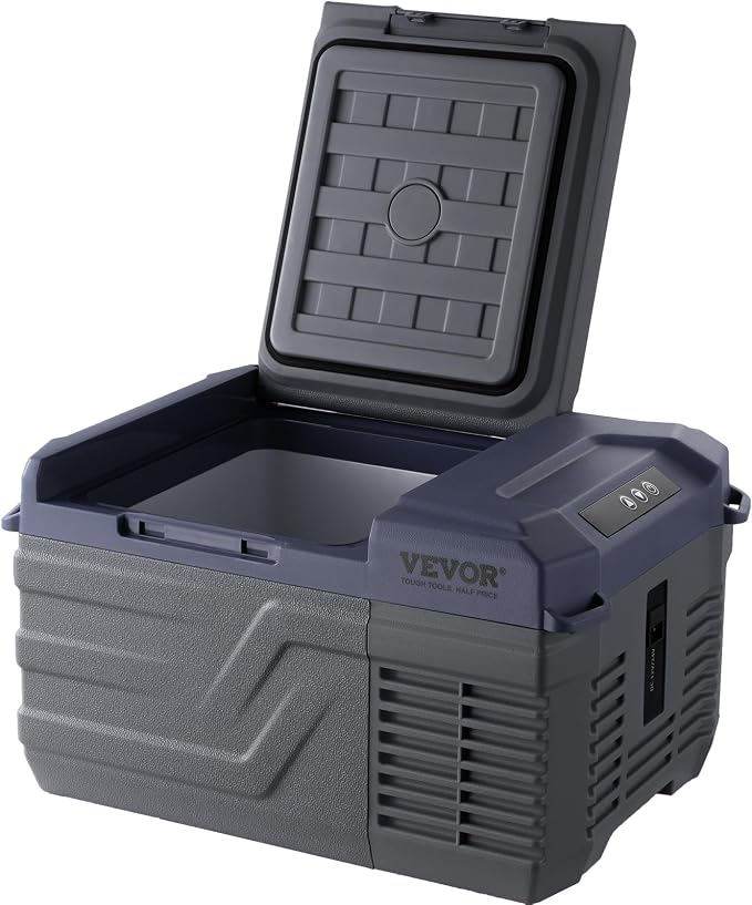 VEVOR Car Refrigerator, 12 Volt Car Refrigerator Fridge, 9 L Single Zone Portable Freezer Cooler, -4℉-68℉ Adjustable Range, 12/24V DC and 100-240V AC Compressor, for Outdoor, Camping, RV