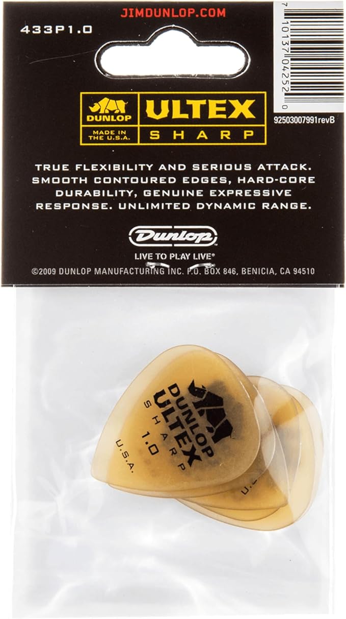 Jim Dunlop Ultex® Sharp Pick 1.0MM - 6 Pack
