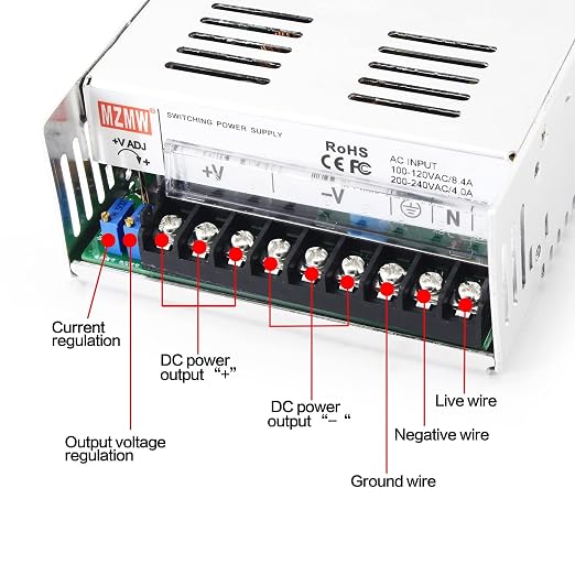 CNCTOPBAOS 600W 12V DC Switching Power Supply, Industrial Transformer PSU AC to DC 12Volt Adapter Converter 50A for LED Strip Light CCTV Camera Radio Audio Amplifier CNC 3D Printer (12V 50A)