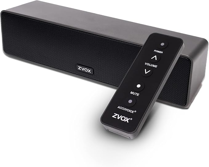 ZVOX AccuVoice AV100 Compact TV Soundbar Speaker with 6 Levels of Voice Boost, Black