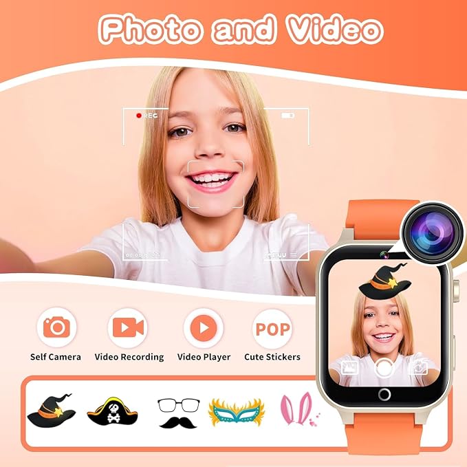 Cosjoype Kids Smart Watch Gift for Girls Age 3-12, 26 Games HD Touch Screen Kids Watches with Video Camera Music Player Learn Cards 12/24 hr Educational Toys Birthday Gifts for Girls Ages 4 5 6 7 8