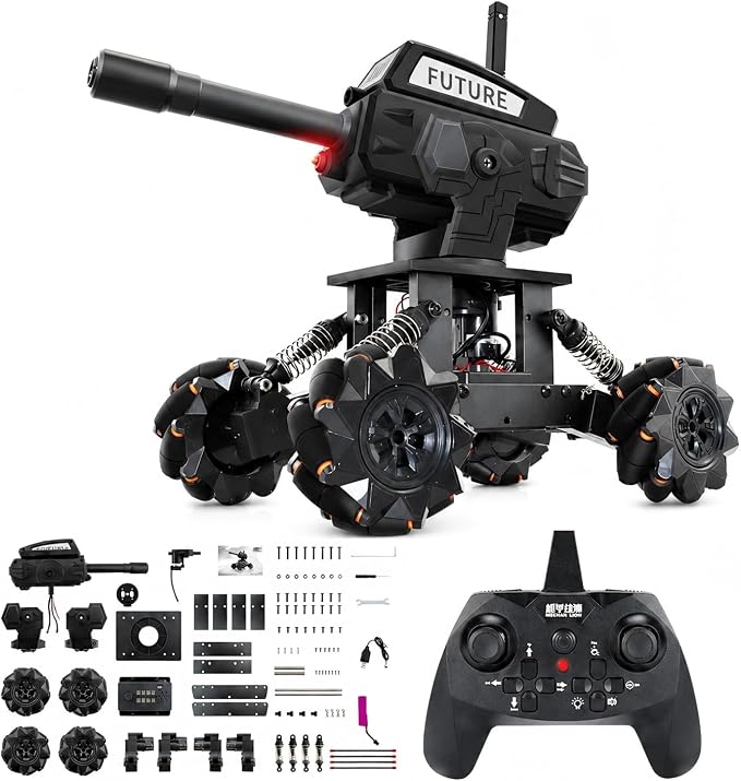 VANLINNY Robot Kits,360° Drifting RC Tank Toy,Science Projects for Ages 13+, STEM Educational Kit for Beginner,10 mph Fast DIY Remote Control Car,Programmable/Rechargeable, for Birthday.