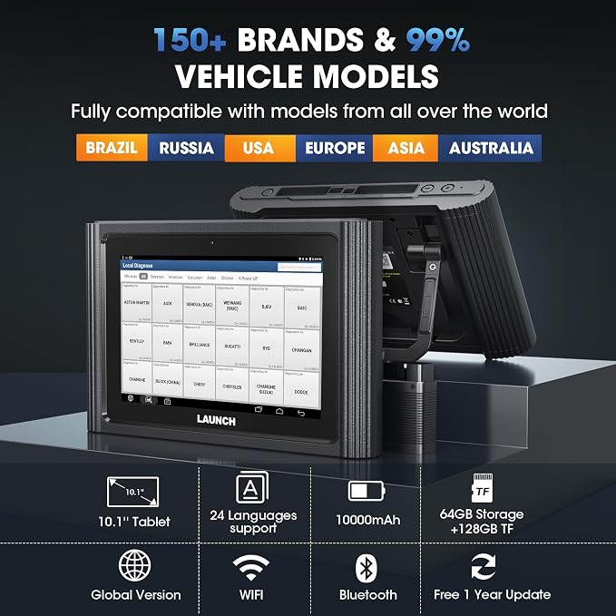 Launch X431 PAD III Scan Tool Global Ver. (Upgraded of X431 V+, X431 PROS) | 50+ Reset,OE-Level Bidirectional scan tool,All System Diagnostic Tool fOR 99% Car, One-Click Free Update，Auto Auth FCA SGW