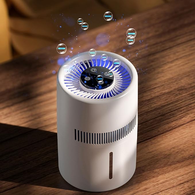 Air Purifier and Humidifier, 2 in 1 5W 4L Water Tank Quiet Evaporative Humidifier and Air Purifier Combo for Office Bedroom Nursery